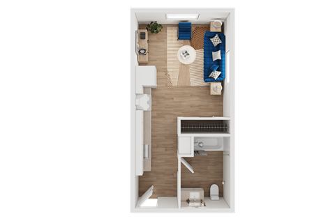 S1 Floor Plan at Mainline North | Affordable Apartments, Santa Clara, CA 95054